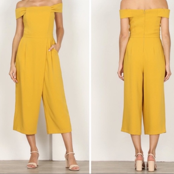 adelyn rae off the shoulder velvet jumpsuit